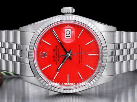 orologi rolex date just acciaio quadrante rosso|rolex datejust marca.